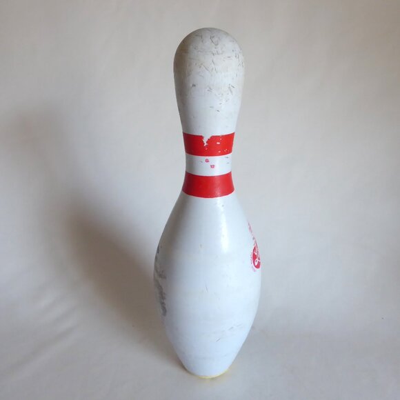 VINTAGE 15” LINDS USBC APPROVED REGULATION BOWLING ALLEY USED BOWLING PIN - Picture 3 of 9